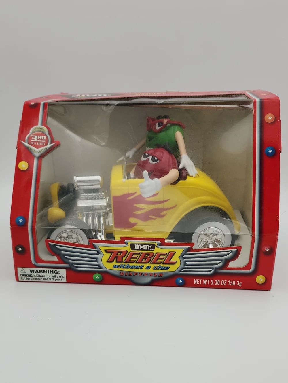 M&M'S Yellow Rebel Hot Rod with Red and Green Characters